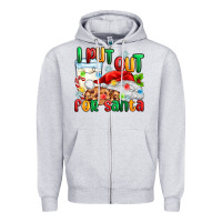 Heather Grey i put out for santa Zipper Hoodie - MaliasSmallBusiness