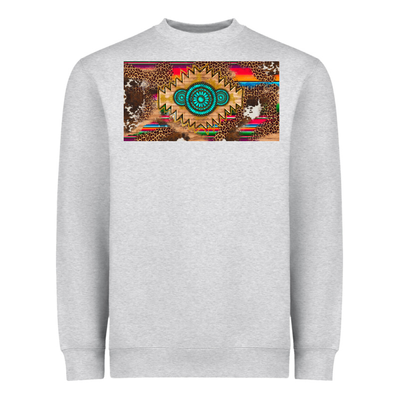 Western Gemstone And Leopard With Serape Licanse Plate Heavyweight Sweatshirt by Artiststas | Teevron