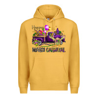 Mustard Happy Mardi Carnival with truck Premium Hoodie - NancyCooperArtShop