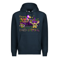 Navy Happy Mardi Carnival with truck Premium Hoodie - NancyCooperArtShop