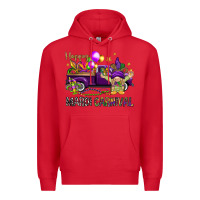 Red Happy Mardi Carnival with truck Premium Hoodie - NancyCooperArtShop