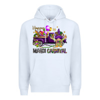 White Happy Mardi Carnival with truck Premium Hoodie - NancyCooperArtShop