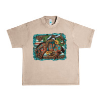 French Oak bucking bronco cowboy rodeo cactus and sunflowers Urban Heavy Tee - Artiststas