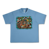 Pebble Blue bucking bronco cowboy rodeo cactus and sunflowers Urban Heavy Tee - Artiststas