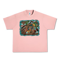 Salmon bucking bronco cowboy rodeo cactus and sunflowers Urban Heavy Tee - Artiststas