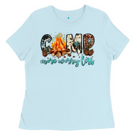 Baby Blue camp more worry less Ladies Tee - JahusDesignShop