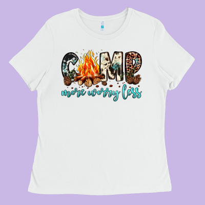 Camp More Worry Less Ladies Tee Designed By Jahusdesignshop