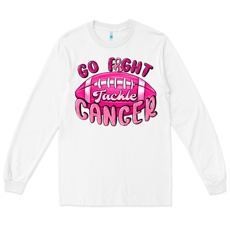 Go Fight Tackle Cancer Long Sleeve Tee by MaliasSmallBusiness | Teevron