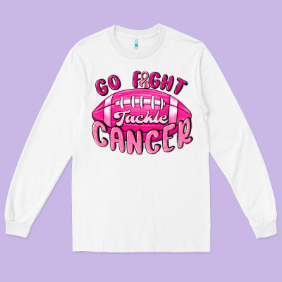Go Fight Tackle Cancer Long Sleeve Tee Designed By Maliassmallbusiness