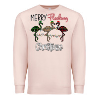 Pale Pink Merry Flocking Christmas Premium Sweatshirt - Bettercallsaul