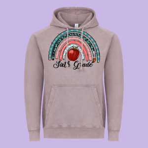 Sixth Grade Rainbow Vintage Hoodie Designed By Ranaportraitstore