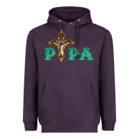 Plum Papa Jesus with Cross Heavyweight Hoodie - Bettercallsaul