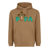 Toasted Coconut Papa Jesus with Cross Heavyweight Hoodie - Bettercallsaul