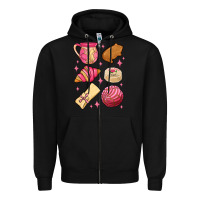Black mexican pan dulce Zipper Hoodie - MaliasSmallBusiness