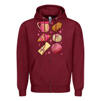 Burgundy mexican pan dulce Zipper Hoodie - MaliasSmallBusiness