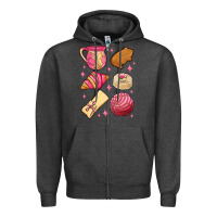 Charcoal Heather mexican pan dulce Zipper Hoodie - MaliasSmallBusiness