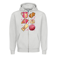 Dove Grey mexican pan dulce Zipper Hoodie - MaliasSmallBusiness