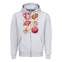 Heather Grey mexican pan dulce Zipper Hoodie - MaliasSmallBusiness
