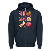 Navy mexican pan dulce Zipper Hoodie - MaliasSmallBusiness