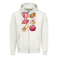 Oatmeal Heather mexican pan dulce Zipper Hoodie - MaliasSmallBusiness