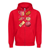 Red mexican pan dulce Zipper Hoodie - MaliasSmallBusiness