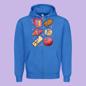 Mexican Pan Dulce Zipper Hoodie Designed By Maliassmallbusiness