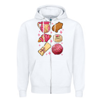 White mexican pan dulce Zipper Hoodie - MaliasSmallBusiness