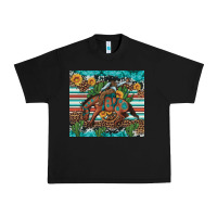 Black bucking bronco cowboy rodeo cactus and sunflowers Urban Heavy Tee - Artiststas