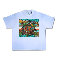 Grape Ice bucking bronco cowboy rodeo cactus and sunflowers Urban Heavy Tee - Artiststas