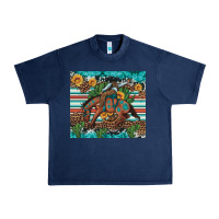 Navy bucking bronco cowboy rodeo cactus and sunflowers Urban Heavy Tee - Artiststas