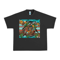Pigment Black bucking bronco cowboy rodeo cactus and sunflowers Urban Heavy Tee - Artiststas