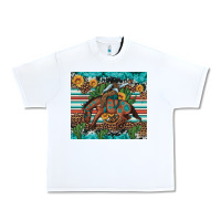 White bucking bronco cowboy rodeo cactus and sunflowers Urban Heavy Tee - Artiststas