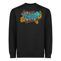 Western Cowgirl And Sunflower With Hat And Cowhide Leopard Heavyweight Sweatshirt | Teevron