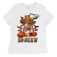 White Boohaw Heifer Ladies Tee - RanaPortraitStore