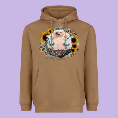 Hedgehog With Sunflower Heavyweight Hoodie Designed By Bettercallsaul