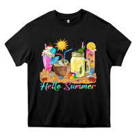 Black hello summer drinks Heavy Core Tee - texasbilliewilder