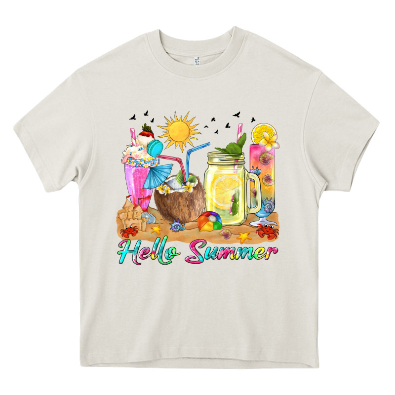 Hello Summer Drinks Heavy Core Tee by texasbilliewilder | Teevron