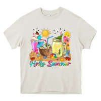 Cream hello summer drinks Heavy Core Tee - texasbilliewilder