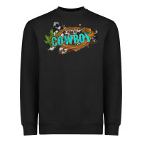 Black western cowboy and hat with cactus and cowhide Heavyweight Sweatshirt - Artiststas