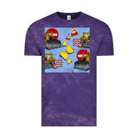 Cloud Purple bulldozer seamles pattern Vintage Tee - BundleAndBundleShop