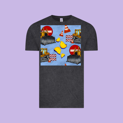 Bulldozer Seamles Pattern Vintage Tee Designed By Bundleandbundleshop