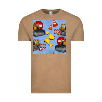 Vintage Coffee bulldozer seamles pattern Vintage Tee - BundleAndBundleShop