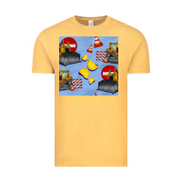 Vintage Mustard bulldozer seamles pattern Vintage Tee - BundleAndBundleShop