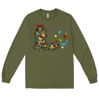 Army Green autism awareness Long Sleeve Tee - MaliasSmallBusiness