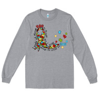 Heather Grey autism awareness Long Sleeve Tee - MaliasSmallBusiness