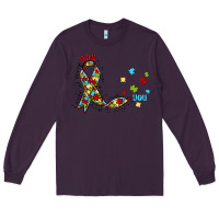 Plum autism awareness Long Sleeve Tee - MaliasSmallBusiness