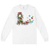 White autism awareness Long Sleeve Tee - MaliasSmallBusiness
