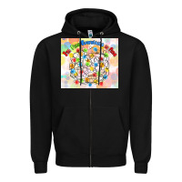 Black im fine everything is fine with lights Zipper Hoodie - MaliasSmallBusiness