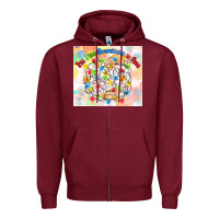 Burgundy im fine everything is fine with lights Zipper Hoodie - MaliasSmallBusiness