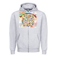 Heather Grey im fine everything is fine with lights Zipper Hoodie - MaliasSmallBusiness